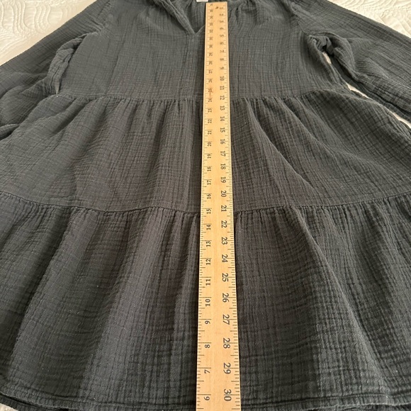 GAP Black V-Neck Tiered Cotton Tunic Sz. L - Picture 4 of 10